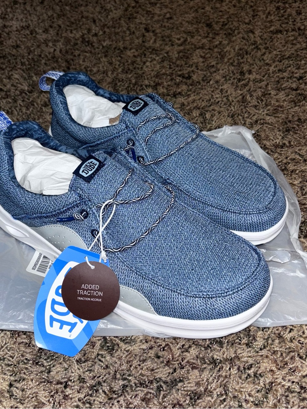 Hey Dude Wally Hey2O Mesh Men’s Casual Shoes Water Slip On Loafers Blue New 12